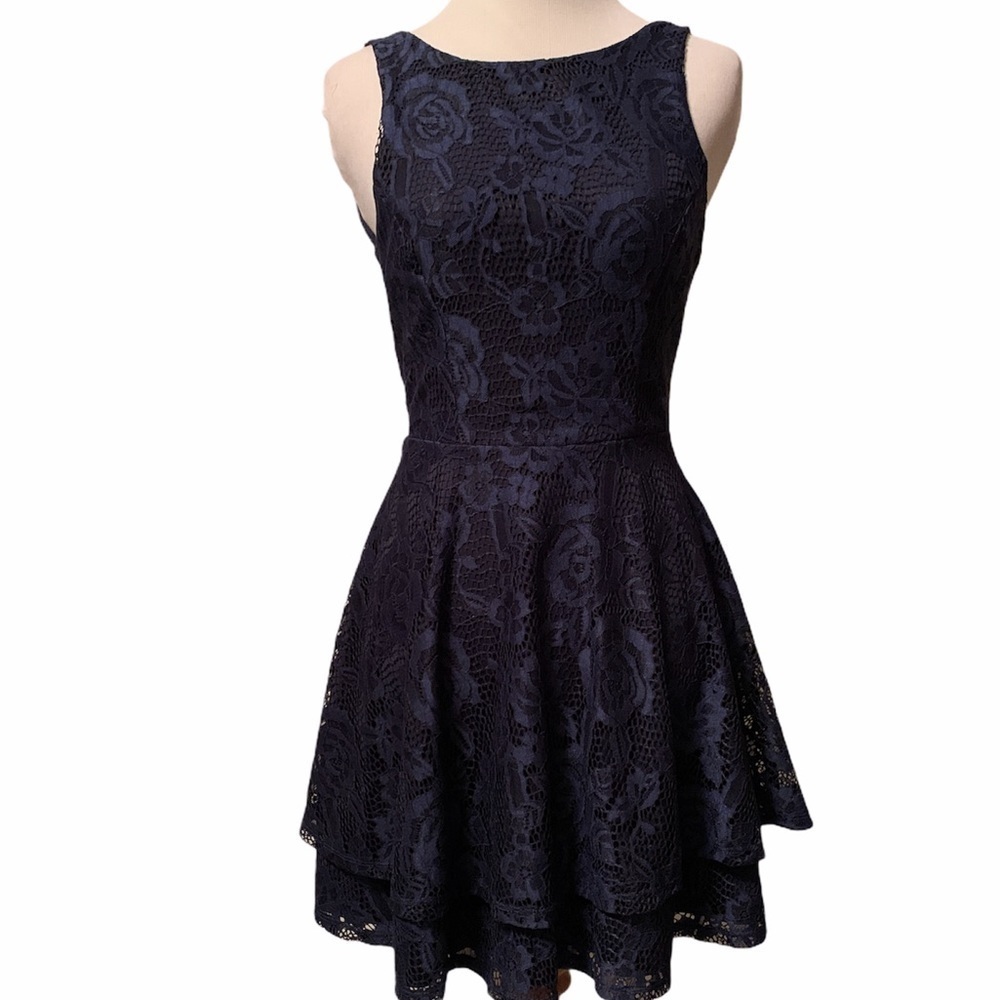 Speechless dark blue lace dress, fully lined
